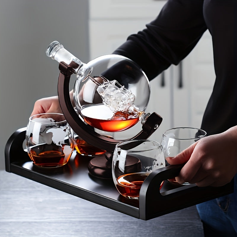 30oz Whiskey Decanter Globe Set with 2 Glasses – Elegant Gift for Whiskey Lovers