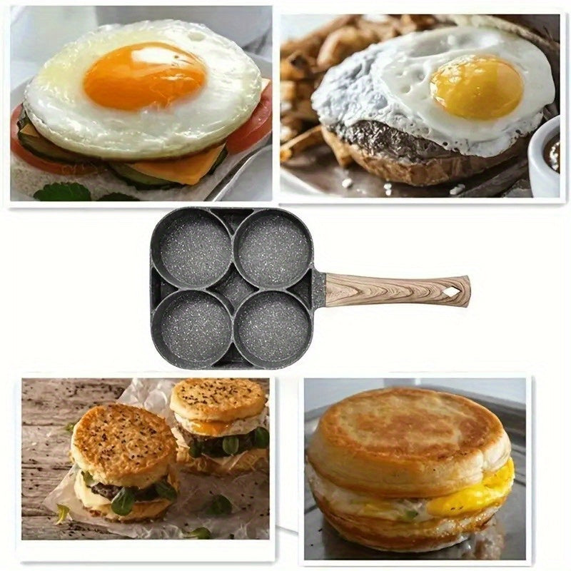 Premium Non-Stick Egg Frying Pan – 4-Hole Divided Pan for Breakfast Favorites