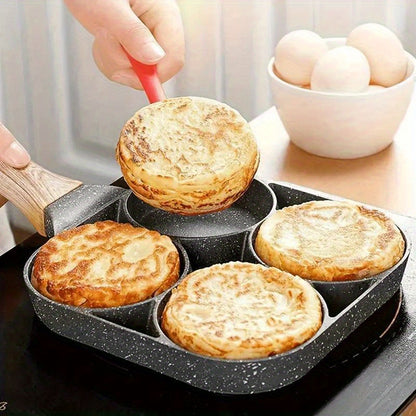 Premium Non-Stick Egg Frying Pan – 4-Hole Divided Pan for Breakfast Favorites