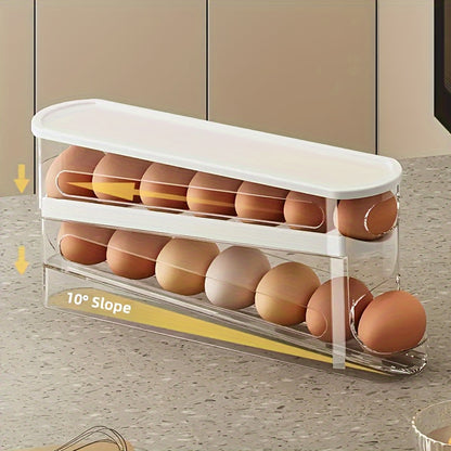 Automatic Rolling Egg Dispenser – Automatic Space-Saving Egg Storage for Refrigerator