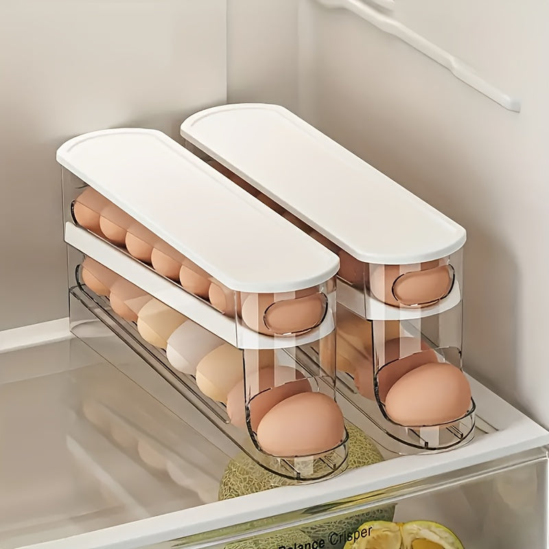 Automatic Rolling Egg Dispenser – Automatic Space-Saving Egg Storage for Refrigerator