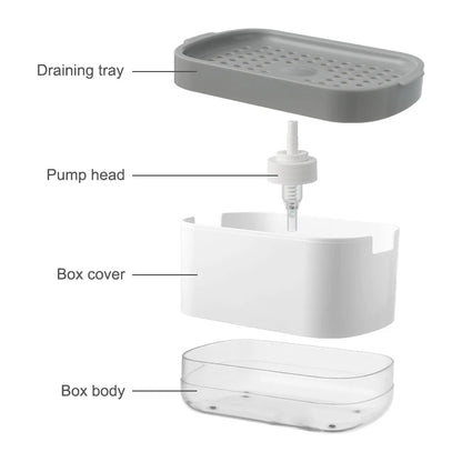 Dish Soap Dispenser with Integrated Sponge Holder