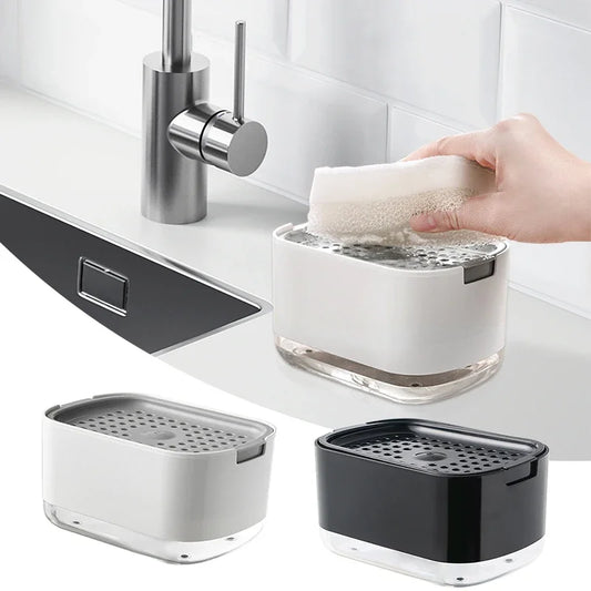 Dish Soap Dispenser with Integrated Sponge Holder