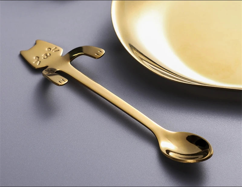 Stainless Steel Cat-Shaped Tea Spoon