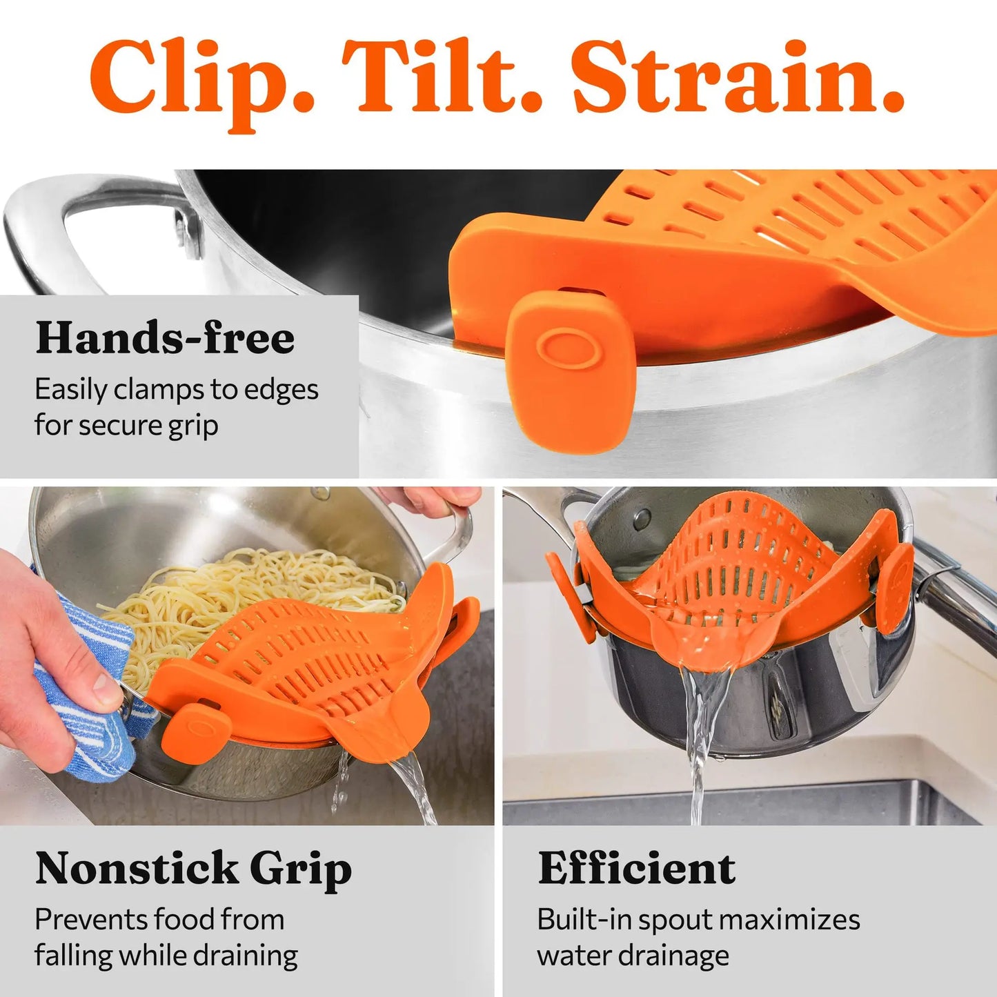 Silicone Clip-On Pan Strainer