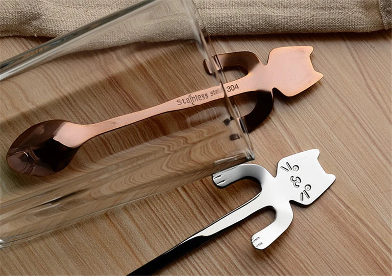 Stainless Steel Cat-Shaped Tea Spoon