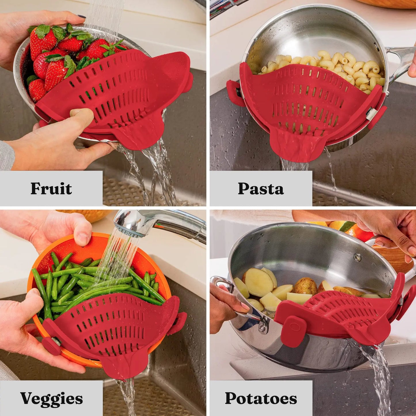 Silicone Clip-On Pan Strainer