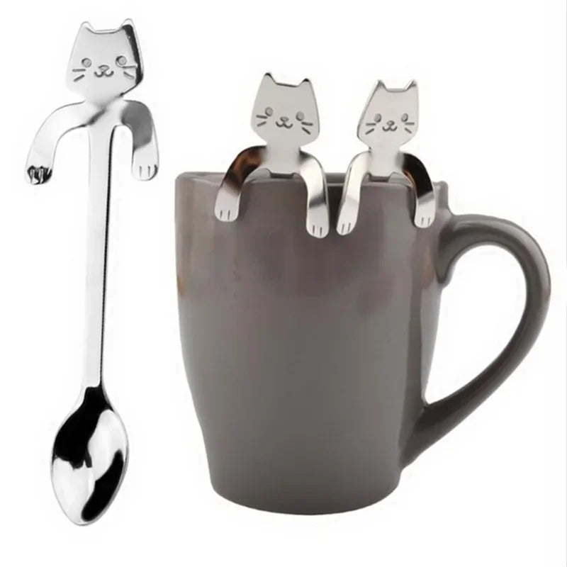 Stainless Steel Cat-Shaped Tea Spoon