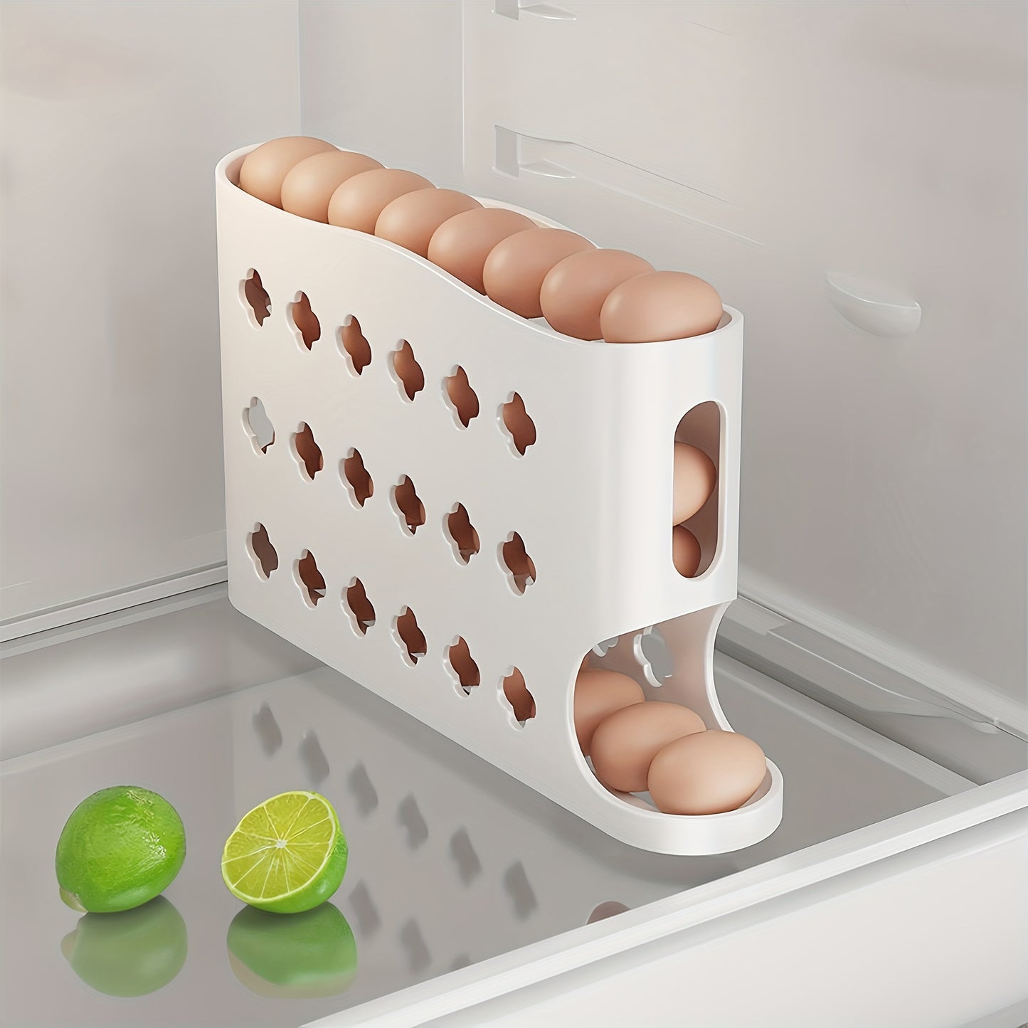 Automatic Rolling Egg Dispenser – Automatic Space-Saving Egg Storage for Refrigerator