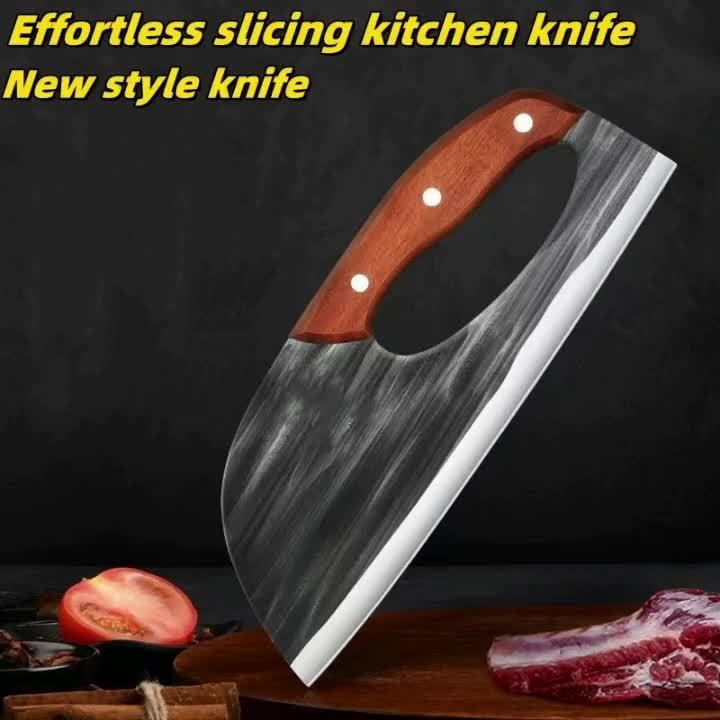 Multi-Use High Carbon Steel Kitchen Cleaver – Labor-Saving Cooking Knife with Ergonomic Handle