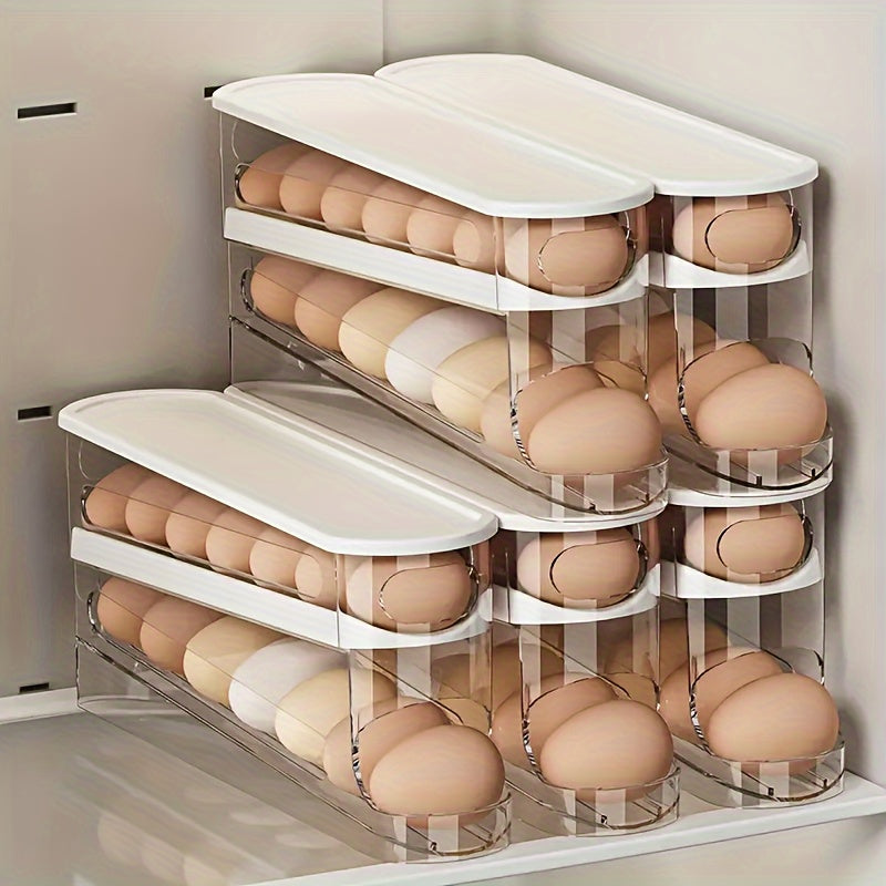 Automatic Rolling Egg Dispenser – Automatic Space-Saving Egg Storage for Refrigerator