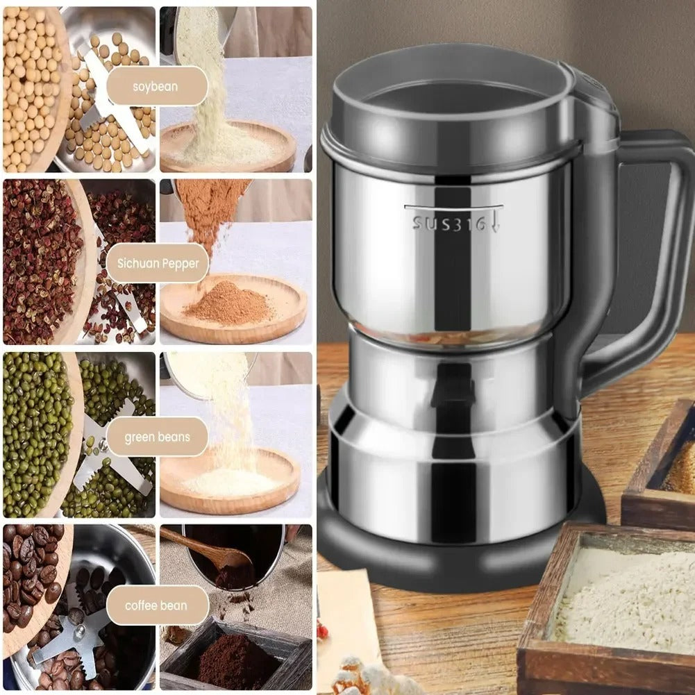 Compact VersaGrind Electric Grinder – Stainless Steel Coffee & Spice Mill